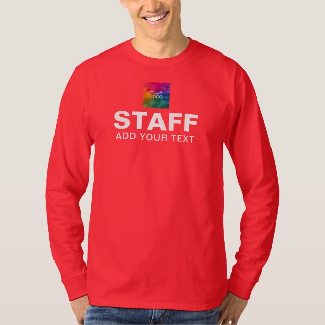 Logotyp för personalteamet Långärmad Manar Red T Shirt (Framsida)