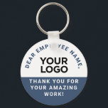Logotyp för personlig för medarbetare i Namn Nyckelring<br><div class="desc">Anpassa enkelt dessa nyckelkedjor för utvärdering av Logotyp för arbetsförmedlad Personlig med Namn Text Logotyp med text, företag eller party namn, samt logotyp, foto eller vilken bild som helst. En enkel formell företagsdesign i marinblått och vitt färg helt och hållet anpassade, sans-serif grundläggande och modernt typsnitt och en professionell och...</div>