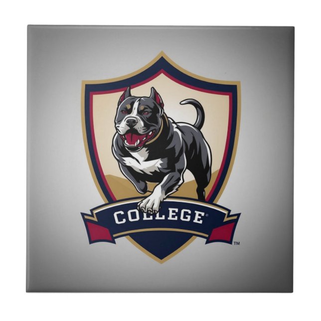 Logotyp för PitBull College Kakelplatta (Framsidan)