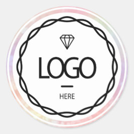 Logotyp för PR-Anpassningsbar Holografiskt Färg Pa Runt Klistermärke