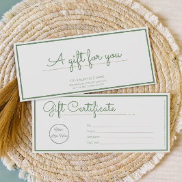 logotyp för presentkort för grönt av neutralt-