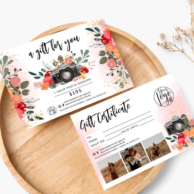 logotyp för presentkort för guld-blommigt (Skapare uppladdad)