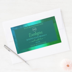 Logotyp för produktetikett för Shimmery Teal och G Rektangulärt Klistermärke
