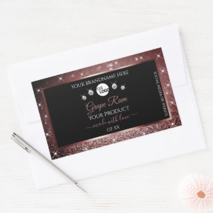 Logotyp för produktetiketter för Luxury Black Burg Rektangulärt Klistermärke