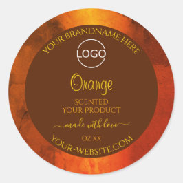 Logotyp för produktetiketter för Shimmery Orange M Runt Klistermärke