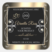 Logotyp för produktetiketter för svarta Guld-juvel