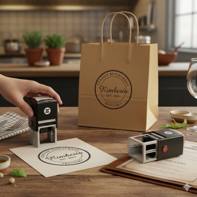 Logotyp för Professionell i svartvitt Självfärgande Stämpel (Skapare uppladdad)