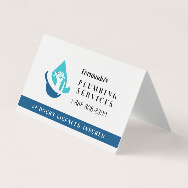 Logotyp för professionell VVS-serviceverksamhet Visitkort (Framsida)