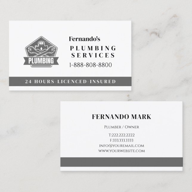 Logotyp för professionell VVS-tjänstefirma Visitkort (Fram/baksida)