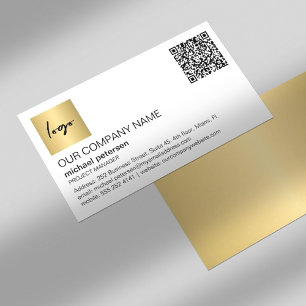 Logotyp för QR-elegant professionell guld anpassni Visitkort