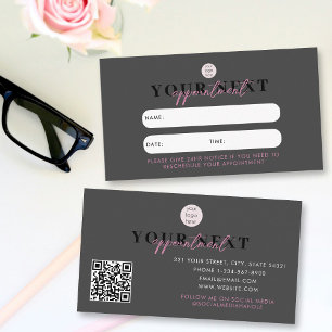 Logotyp för QR-kod för Black Rosa Client-avtalskor Visitkort