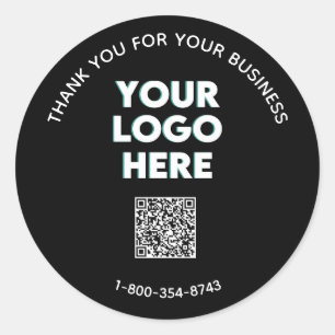 Logotyp för QR-kod för Business Tack Anpassningsba Runt Klistermärke