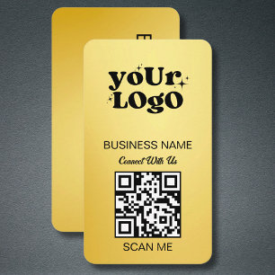 Logotyp för QR-kod för guld Black Guld Modern Visitkort