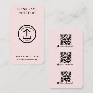 Logotyp för QR-kod för rosa Scannable Digital Cont Visitkort