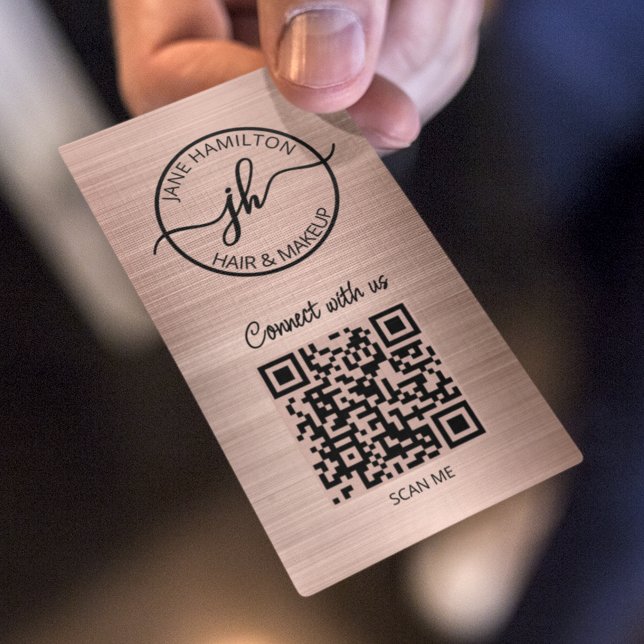 Logotyp för QR-kodcirkel i Ro Guld Visitkort (Skapare uppladdad)