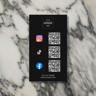 Logotyp för QR-kodmärkning för Social Media Visitkort