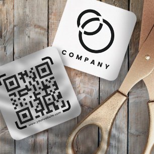 Logotyp för QR-kodwebbplats för Business Scan - mo Fyrkantigt Visitkort