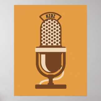 Logotyp för Radio Station-mikrofon med Namn Poster