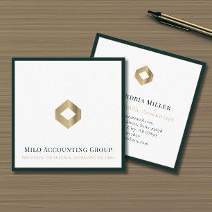 Logotyp för räkenskapsårets Professionell Luxury Fyrkantigt Visitkort