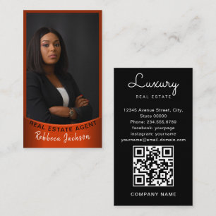 Logotyp för realtor-fotot, modern minimal QR qr-Fu Visitkort