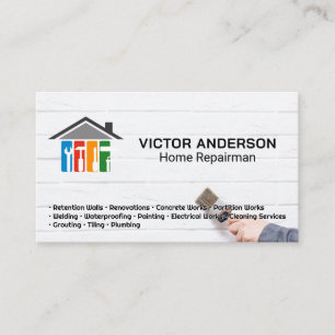 Logotyp för renovering av hus Reparationsmålning Visitkort
