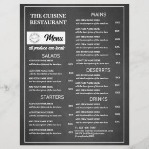 Logotyp för Restaurang för kalkbräde Reklamblad