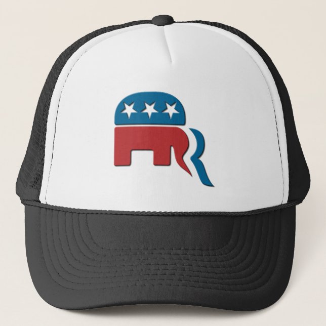 Logotyp för Romney republikanskaa partitval vid Truckerkeps (Framsida)