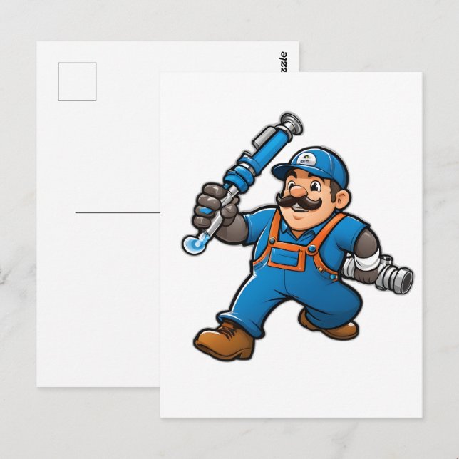 logotyp för rörmokertjänster vykort (Fram/baksida)