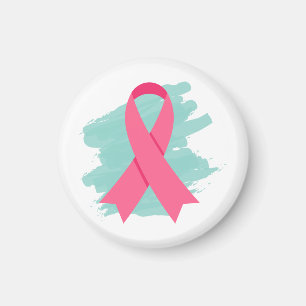 Logotyp för rosa band för bröstcancerupplysning magnet
