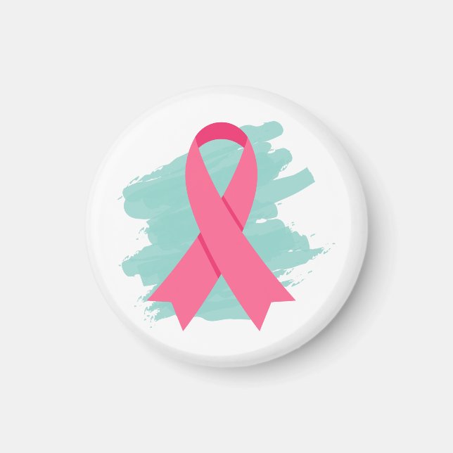 Logotyp för rosa band för bröstcancerupplysning magnet (Framsidan)