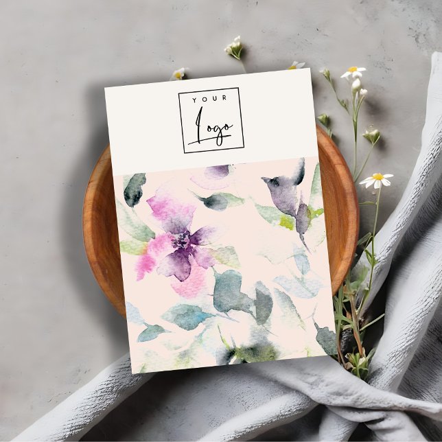 Logotyp för  Rosa Lila Blommigt  Blank Jewelry Hol Visitkort (Skapare uppladdad)