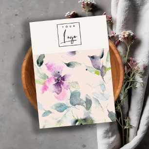 Logotyp för Rosa Lila Blommigt Earring Stud Hold Visitkort