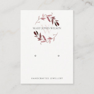 LOGOTYP FÖR rosa LILA FOLIAGE MONOGRAM EARRING VI Visitkort