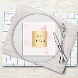 logotyp för  rosa marmor affärsverksamhet pappersservett