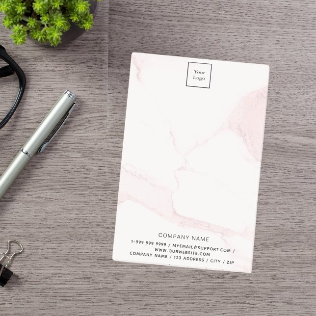 logotyp för  rosa marmor affärsverksamhet post-it block (Skapare uppladdad)