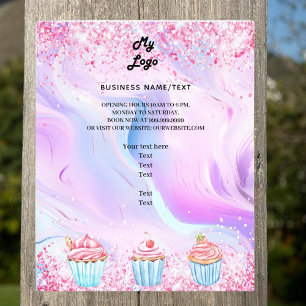 Logotyp för rosa muffins av konditorivaror flygblad