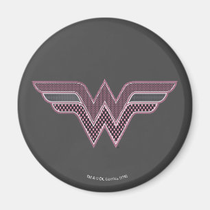 Logotyp för Rosa och svart kontrollermesh för kvi Magnet