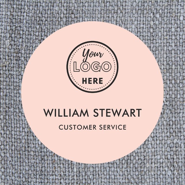 Logotyp för  Rosa Professionell  runt medarbetare Namnbricka (Skapare uppladdad)