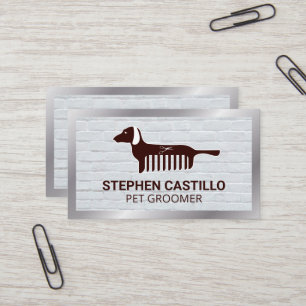 Logotyp för sällskapsgrooming Hund Comb Visitkort