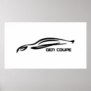 Logotyp för Silhouette för uppkomstCoupesvart Poster
