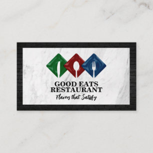 Logotyp för Silverware Restaurang Marble Brick Visitkort