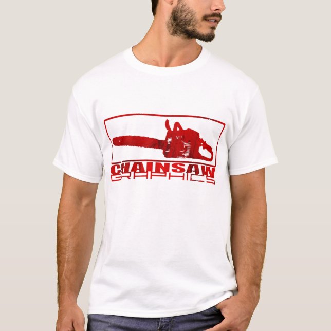Logotyp för singelChainsawdiagram Tee (Framsida)