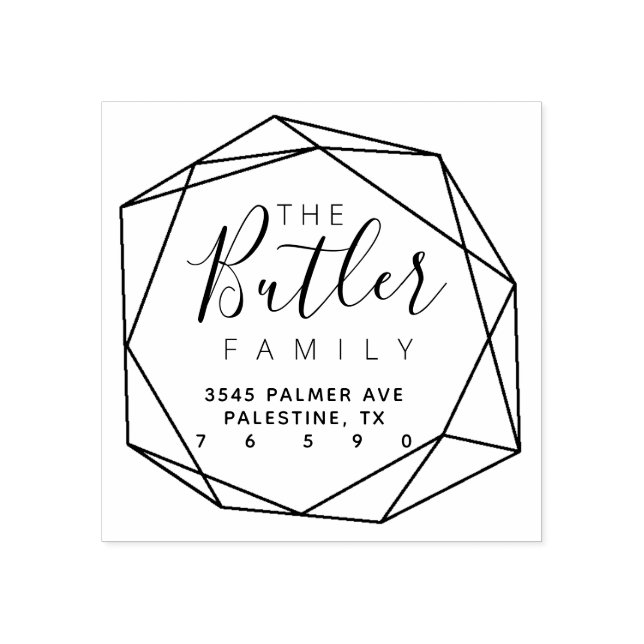 Logotyp för självinfärgning av Family Returadress- Stämpel (Tryck)