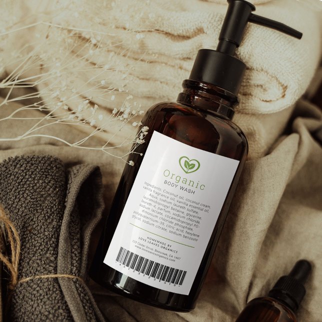 Logotyp för skönhetsingredienser och streckkodseti vinetikett (Skapare uppladdad)