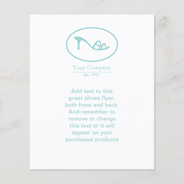 Logotyp för skor och tillbehör flygblad (Framsidan)