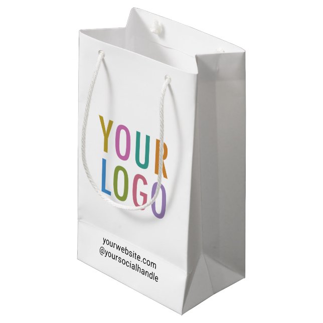 Logotyp för Small Business Gift Bag Anpassningsbar (Framsidan Vinklad)