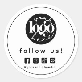 Logotyp för Social Media Anpassningsbar med minima Runt Klistermärke