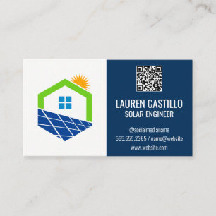 Logotyp för solceller i hemmet QR Scan Code-Affä Visitkort