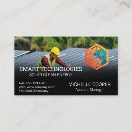 Logotyp för solenergiteknik | Tekniker Visitkort