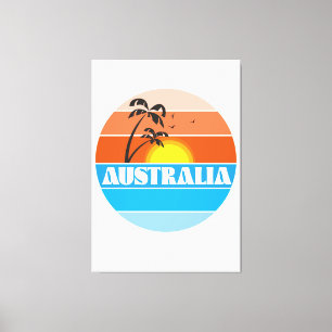 Logotyp för solnedgång i australisk 80-årsålder canvastryck